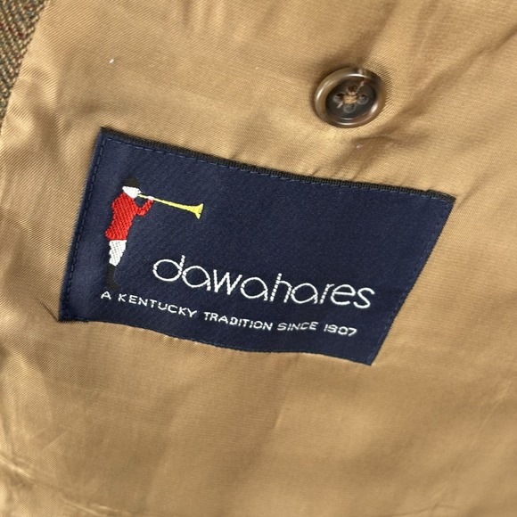 IZOD Mens Blazer 44R 100% Lambswool  Brown 2 Button Vintage Sport Coat Jacket - Picture 6 of 6